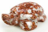 Polished Red Flower Marble Turtle - India #311889-1
